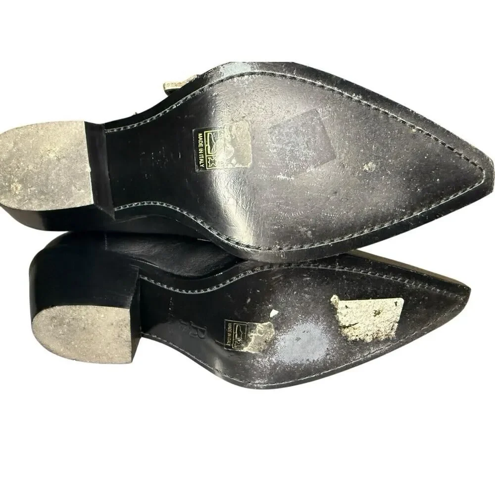 R13 Ankle Three Buckle Boot Black Leather sz 38 $995